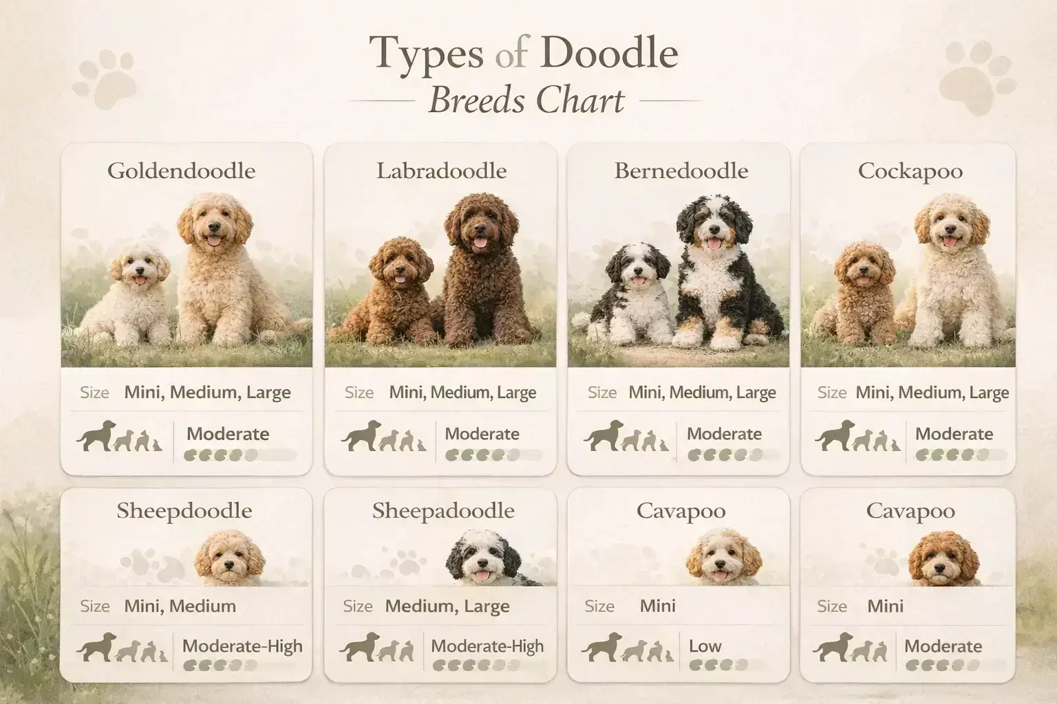 Types of Doodle Breeds Chart