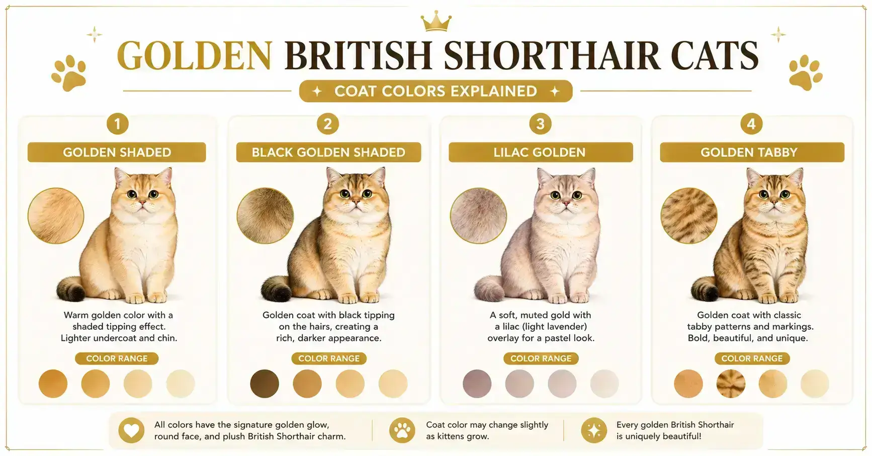 What Colors Exist in Golden British Shorthairs