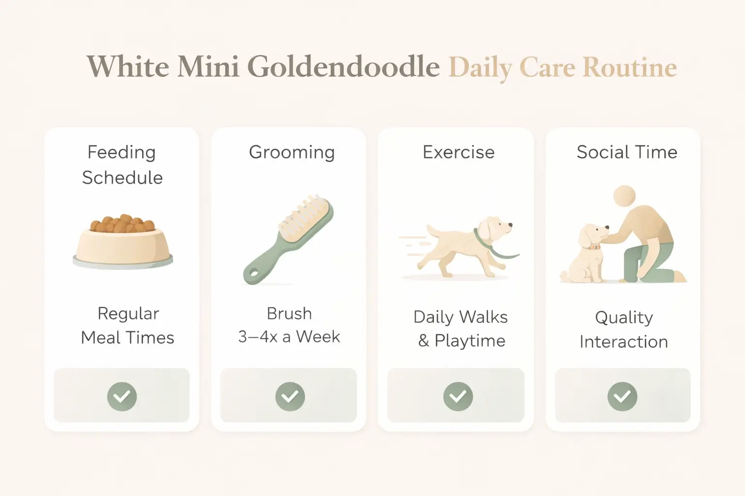 White Mini Goldendoodle daily care