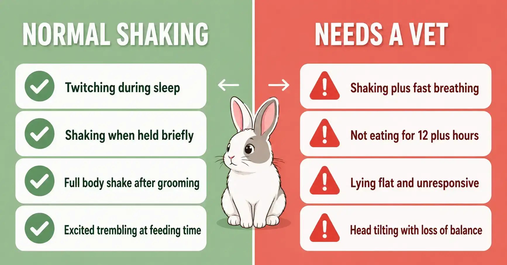 normal rabbit shaking versus emergency shaking signs