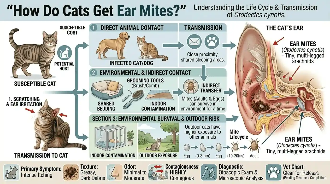 how do cats get ear mites
