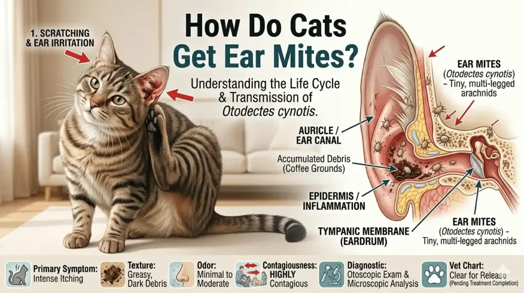 how do cats get ear mites