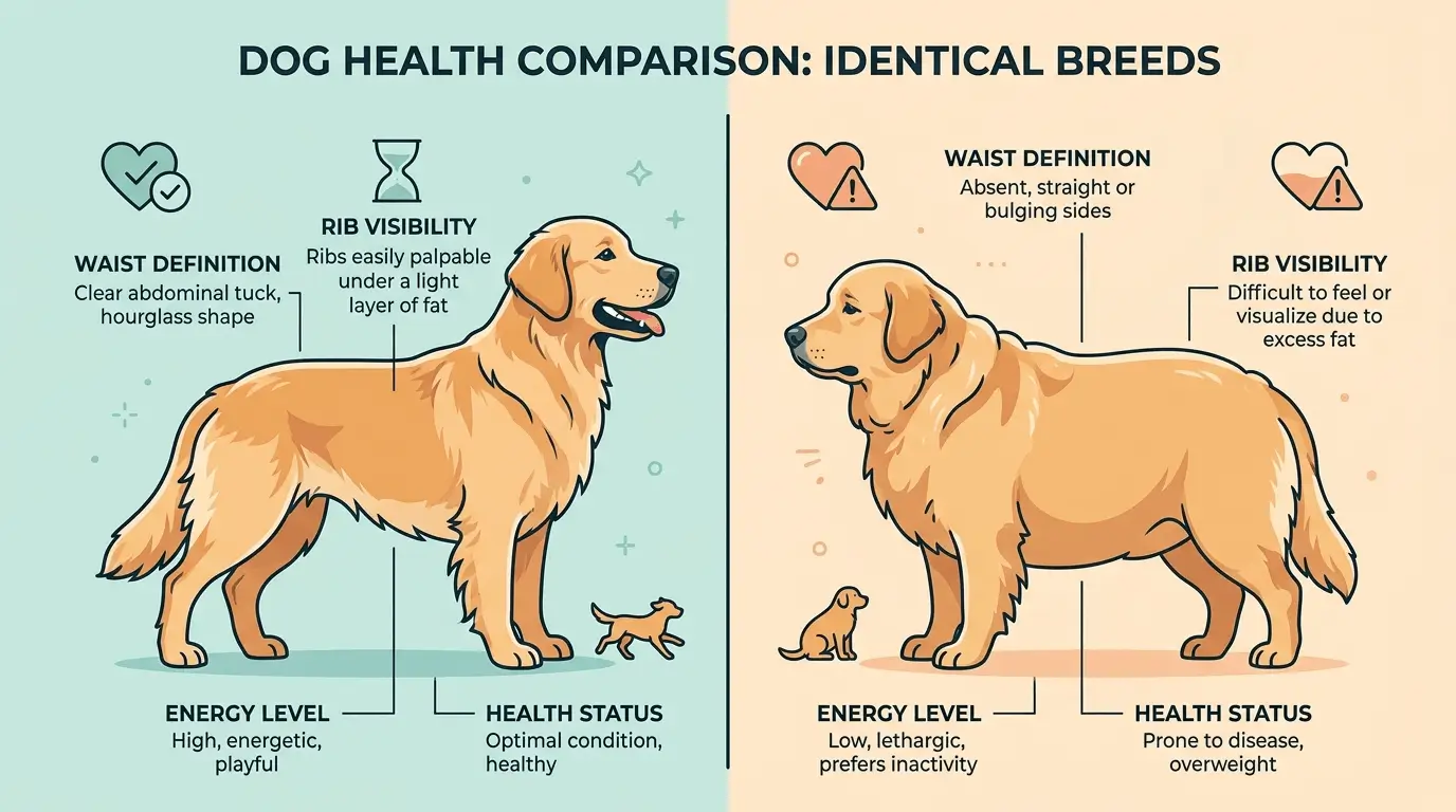 how to tell if dog is overweight
