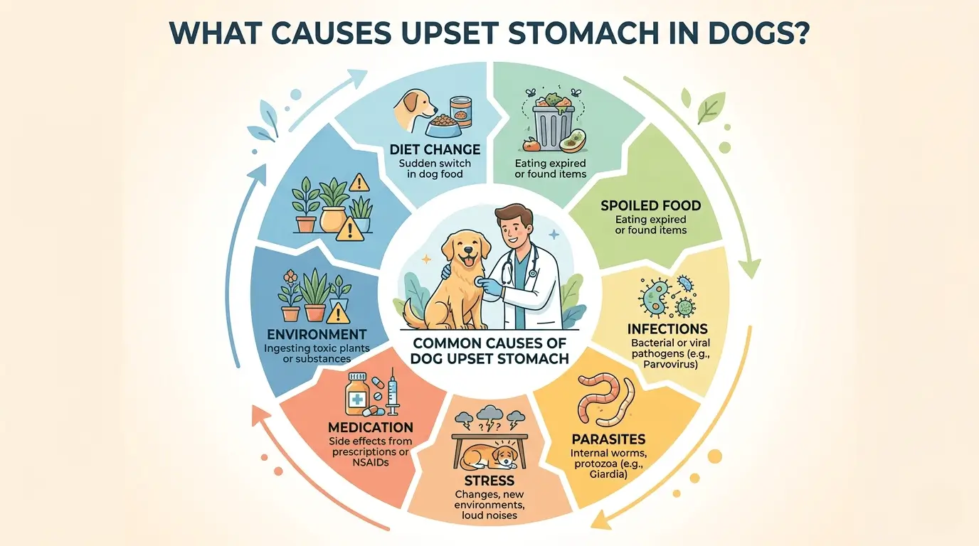 signs of upset stomach in dogs
