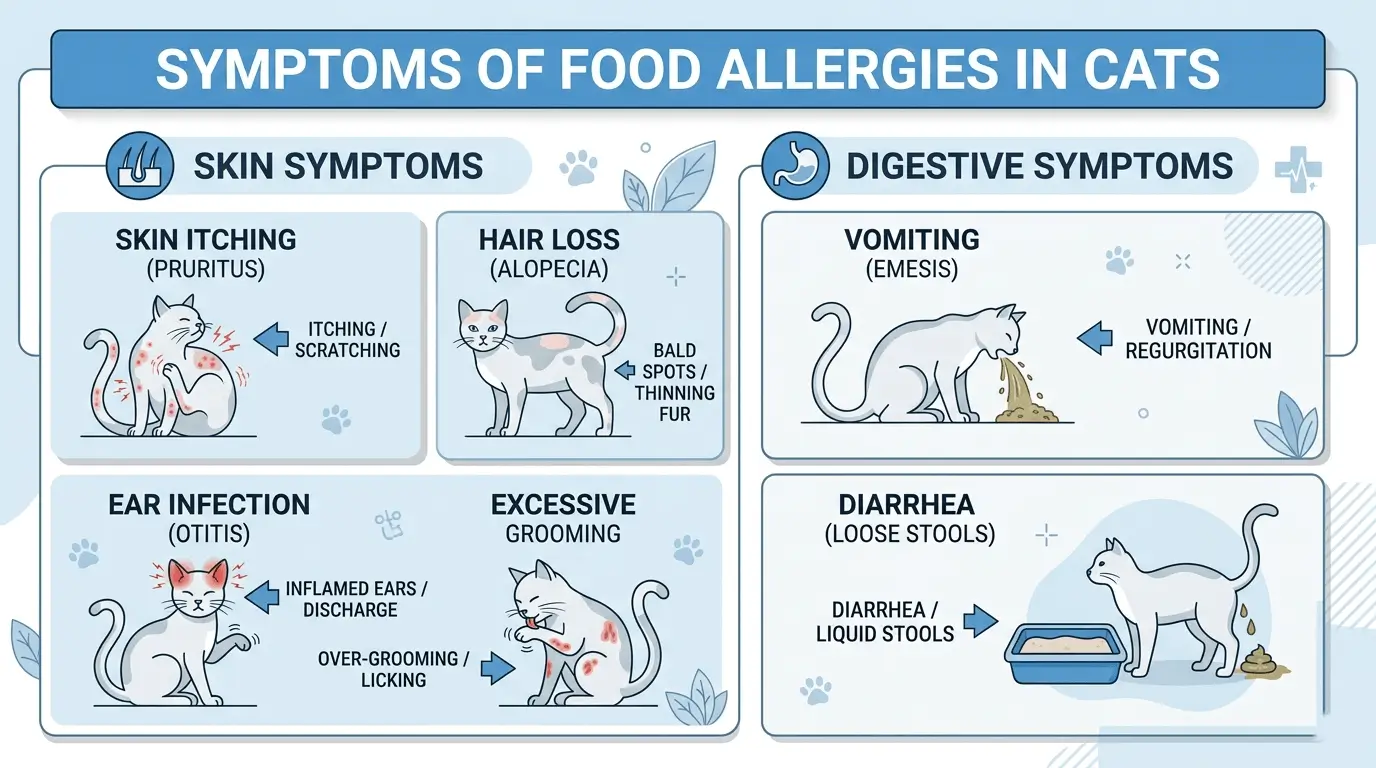what are cats allergic to food