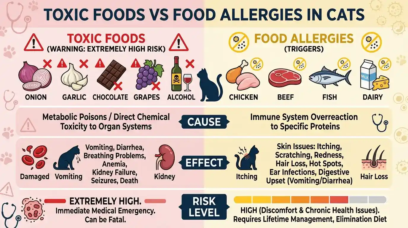 what are cats allergic to food
