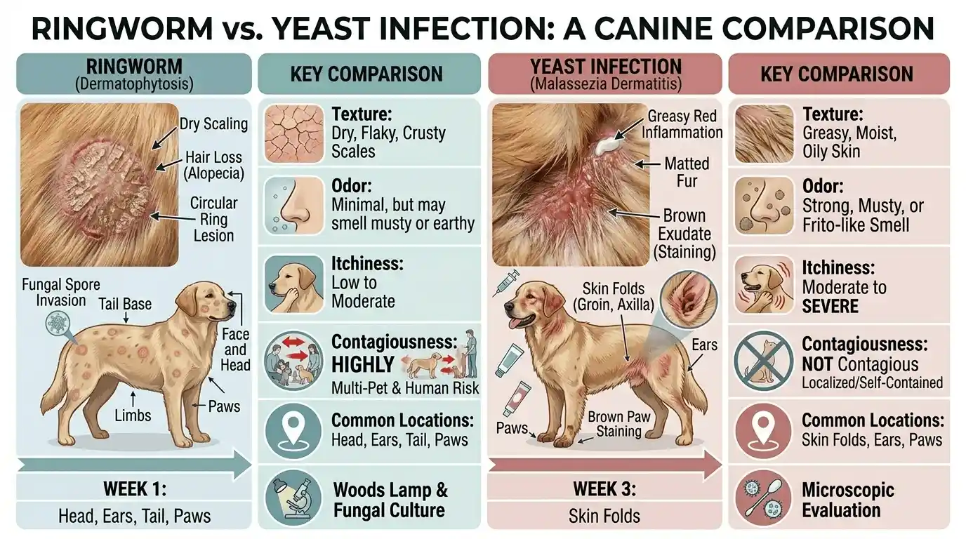 what does a fungal infection look like on a dog