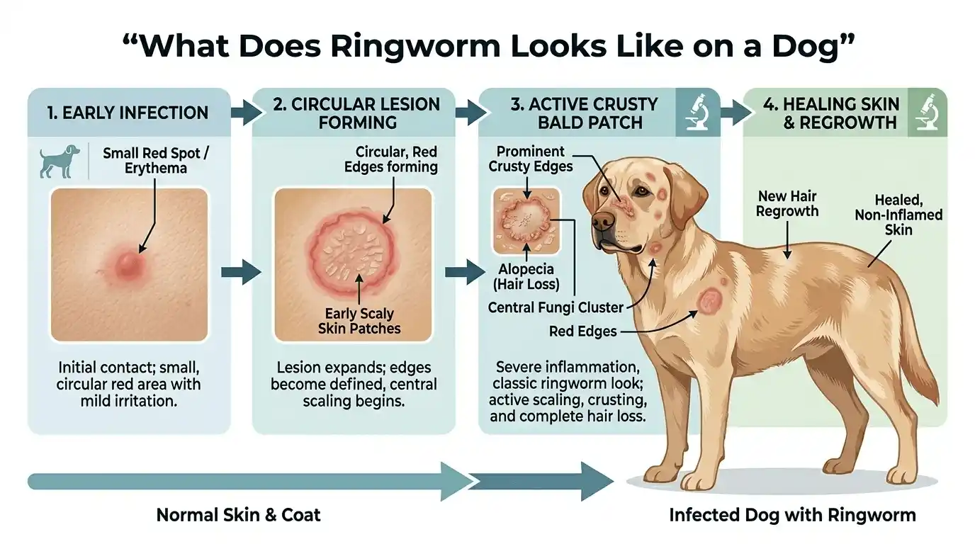 what does ringworm in dogs look like