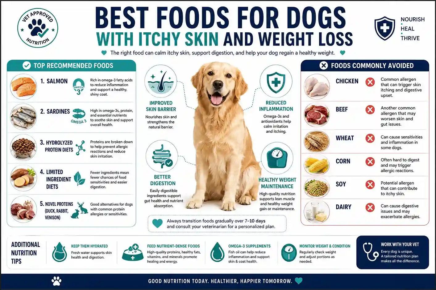 Dog losing weight and itchy skin treatment