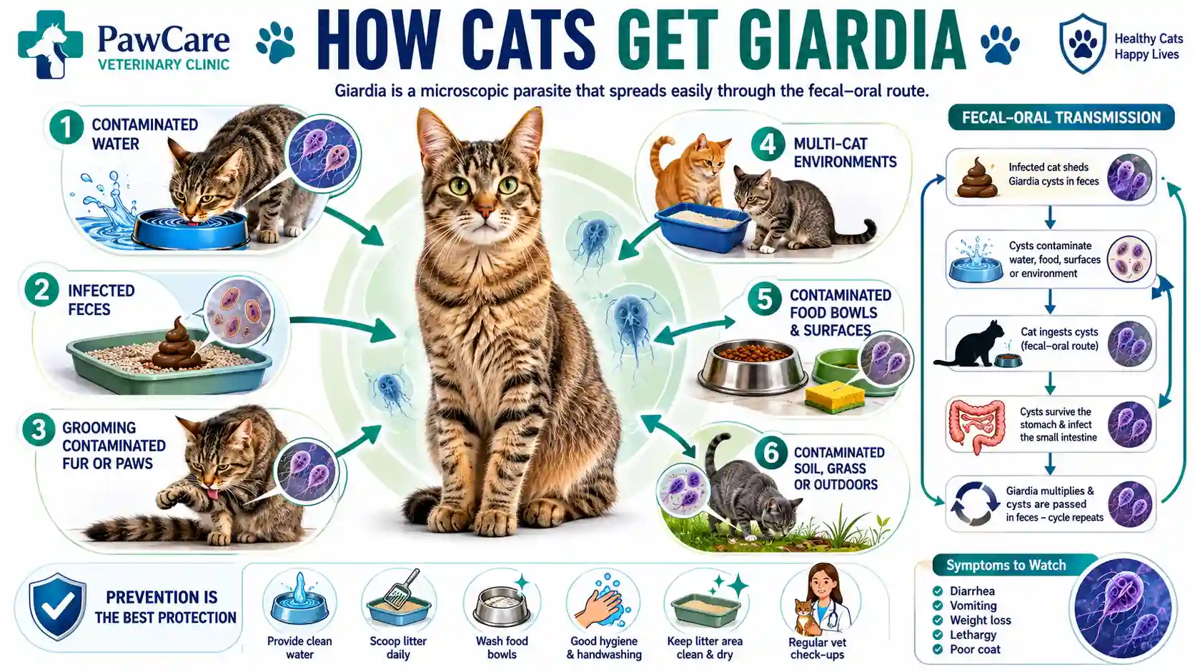 giardia in cats symptoms