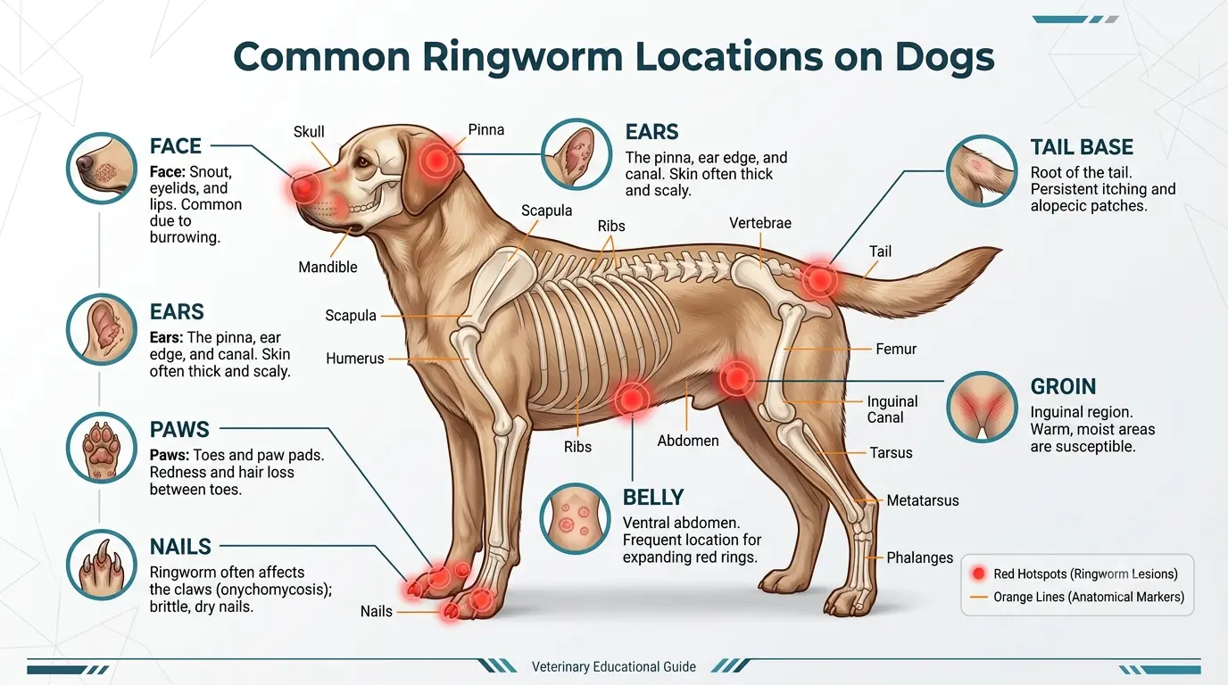 what does ringworm look like on a dog