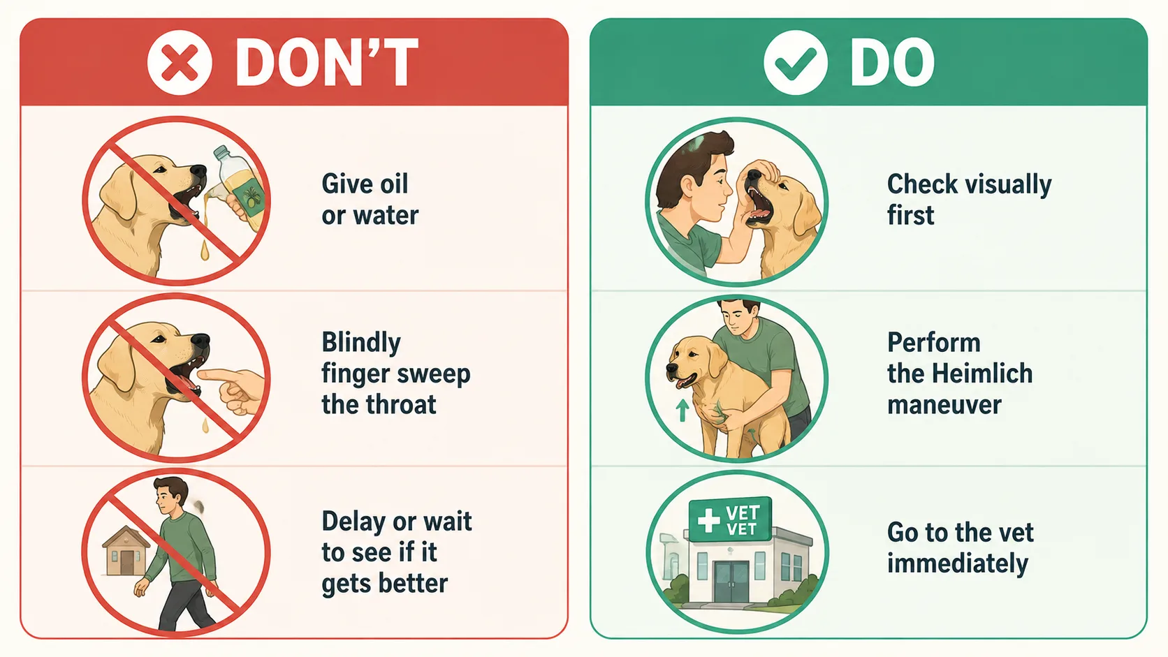 how to help a dog choking